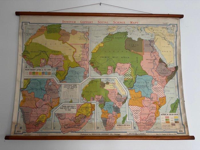 Denoyer-Geppert Co., Chicago - Ancienne carte murale, Antiek en Kunst, Curiosa en Brocante