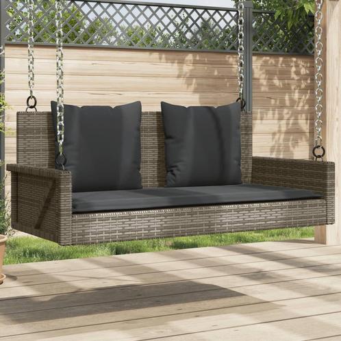 vidaXL Schommelbank met kussens 119x56x48 cm poly rattan, Tuin en Terras, Tuinbanken, Nieuw, Rotan, Verzenden