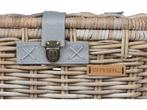 Basil Denton M - Fietsmand - Luxe rotan met deksel - Grijs, Dieren en Toebehoren, Verzenden, Zo goed als nieuw