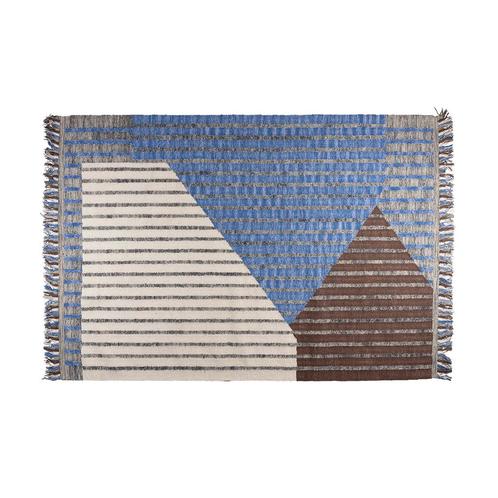 *WOONWINKEL* Dutchbone Hampton Blue Blauw Vloerkleed Retro D, Huis en Inrichting, Woonaccessoires | Overige, Nieuw, Verzenden