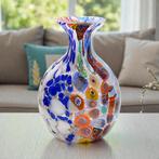 Vaas - Zilveren blad, gekleurde vlekken en murrine -, Antiek en Kunst