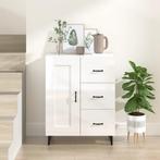 vidaXL Dressoir 69,5x34x90 cm bewerkt hout hoogglans wit, Huis en Inrichting, Kasten | Dressoirs, Verzenden, Nieuw, 50 tot 100 cm