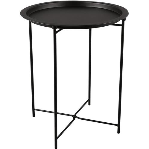 Bijzettafel - Trion Oliva - 43cm - Rond - Zwart - Metaal, Huis en Inrichting, Tafels | Eettafels, Nieuw, Metaal, Ophalen of Verzenden