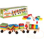 Houten Trein met Blokken en Vormen – Blokkentrein –, Ophalen of Verzenden, Nieuw
