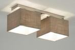 Rietveld Plafondlampen - Taupe - Stof, Huis en Inrichting, Lampen | Plafondlampen, Verzenden, Nieuw