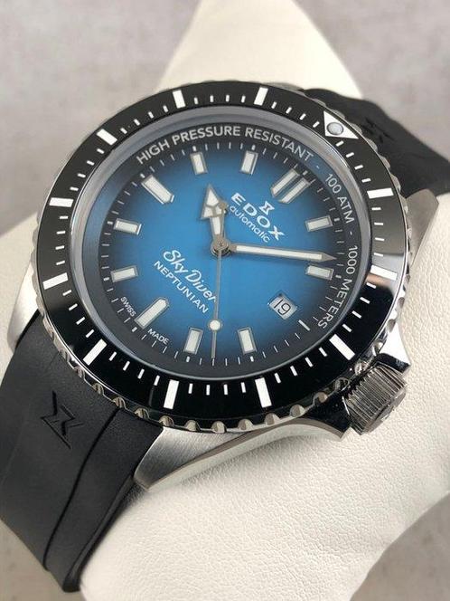 Edox - Skydiver Neptunian Automatic 1000M Diver -, Sieraden, Tassen en Uiterlijk, Horloges | Heren