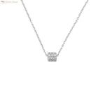 Zilveren collier mini koker zirkoon hanger, Verzenden, Nieuw, Zilver