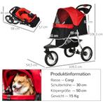 TRUUSK Dog Buggy Cat Buggy Pet Stroller Met 3 Wielen Opvouwb, Dieren en Toebehoren, Honden-accessoires, Verzenden, Nieuw