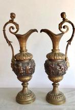 Two large bronze vases-jugs in the historicism style. -, Antiek en Kunst