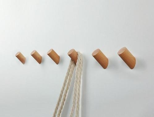 Set van 6 houten kledinghaken (kapstok), beuken, Doe-het-zelf en Verbouw, Gereedschap | Handgereedschap, Nieuw, Ophalen of Verzenden