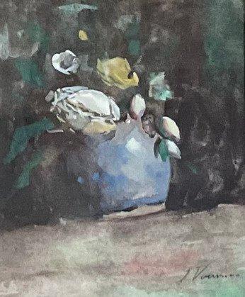 Jan Voerman Sr. (1857-1941) - Bloemen op gemberpot,, Antiek en Kunst, Kunst | Schilderijen | Klassiek