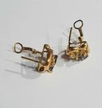 Oorbellen - 18 karaat Geel goud Saffier - Diamant -, Sieraden, Tassen en Uiterlijk, Oorbellen, Nieuw