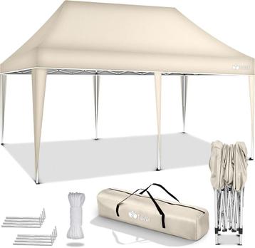 Partytent - Opvouwbaar - 3x6m - Paviljoen - Easy up - Beige beschikbaar voor biedingen