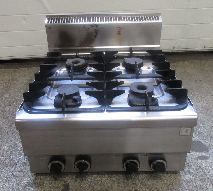 RVS Fornuis met 4 branders B60 x D65 x H30cm, Witgoed en Apparatuur, Fornuizen, Gebruikt