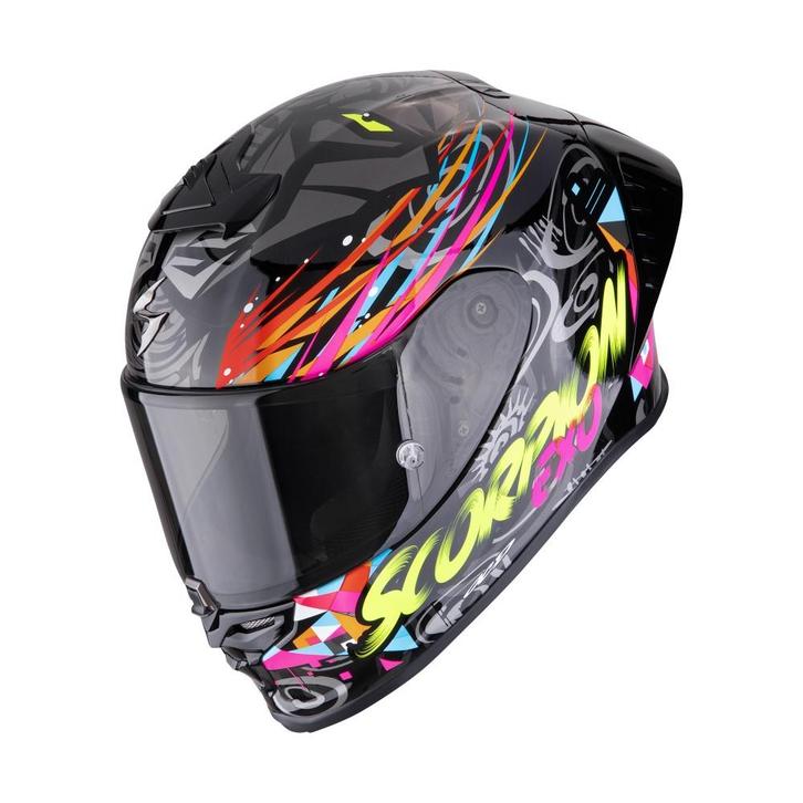 Scorpion Exo-R1 Evo II Air Savage Zwart Blauw Pink, Motoren, Kleding | Motorhelmen, Heren, Nieuw met kaartje, Overige merken, Verzenden