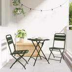 vidaXL Bistroset 3 pcs Donkergroen Staal, Verzenden, Nieuw, Rvs
