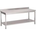 RVS werktafel met onderblad en spatrand | 70 cm | 8 Formaten, Zakelijke goederen, Horeca | Meubilair en Inrichting, Verzenden