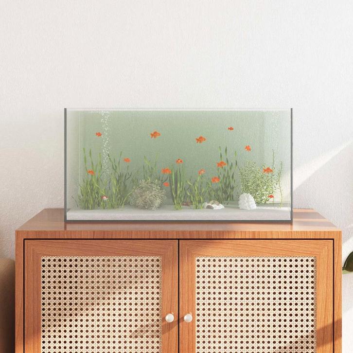 vidaXL Aquarium met opslag Wit Glas, Dieren en Toebehoren, Overige Dieren-accessoires, Nieuw, Verzenden