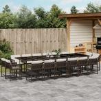 vidaXL 17-delige Tuinset met kussens poly rattan bruin, 6 zitplaatsen, Nieuw, Tuinset, Verzenden