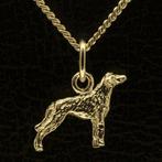 Gouden Beauceron - oren ongecoupeerd ketting hanger - klein, Verzenden, Nieuw