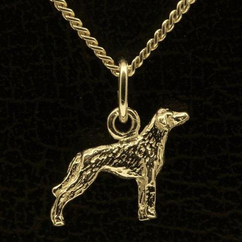 Gouden Beauceron - oren ongecoupeerd ketting hanger - klein, Sieraden, Tassen en Uiterlijk, Kettinghangers, Verzenden