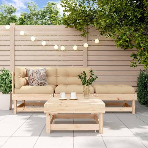 vidaXL 4-delige Loungeset massief grenenhout, Tuin en Terras, Tuinsets en Loungesets, Loungeset, Nieuw, 4 zitplaatsen, Verzenden