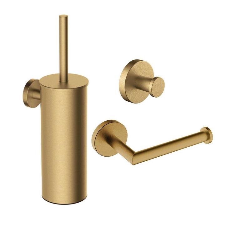 Toilet Accessoires Set Wiesbaden Alonzo Geborsteld Messing, Doe-het-zelf en Verbouw, Sanitair, Bad, Nieuw, Ophalen of Verzenden