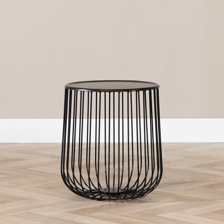 50% Korting: Salontafel Tygo zwart metaal, Huis en Inrichting, Tafels | Salontafels, Zo goed als nieuw, Rond, Ophalen