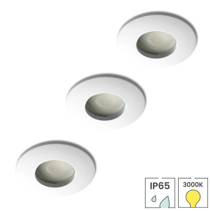 3 spotjes wit | IP65 inbouwspot LED badkamer | 3.5W 3000K, Huis en Inrichting, Lampen | Spots, Plafondspot of Wandspot, Nieuw