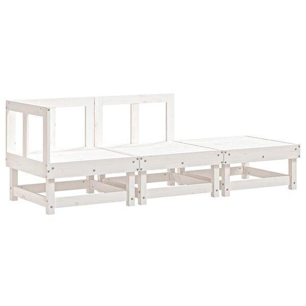 Tuin Loungeset Grenen - Wit - OP=OP - Comfortabel!, Tuin en Terras, Tuinsets en Loungesets, Nieuw, Hout, Loungeset, 3 zitplaatsen