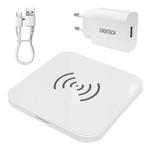NIEUW: Draadloze oplader pad 10W wit met USB stekker, Ophalen of Verzenden, Nieuw
