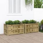 vidaXL Plantenbakken 2 st cm geïmpregneerd hout, Verzenden, Nieuw, 60 tot 100 cm, Hout