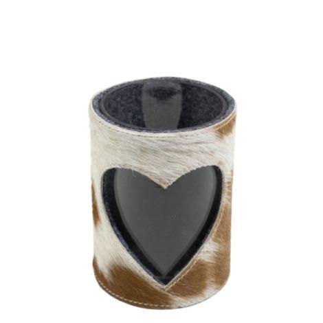 windlicht koe hart bruin/wit 15cm, Huis en Inrichting, Woonaccessoires | Overige, Verzenden