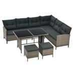 Loungeset Manacor - Grijs - Incl. Kussens, Tuin en Terras, Tuinsets en Loungesets, Verzenden, Nieuw
