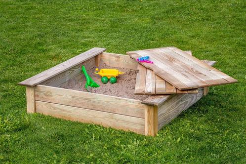 Zandbak vierkant met deksel 120cm, Tuin en Terras, Overige Tuin en Terras, Nieuw, Verzenden