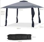 Partytent - Opvouwbaar -4x4m - Paviljoen - Easy up - Grijs -, Tuin en Terras, Partytenten, Verzenden, Zo goed als nieuw