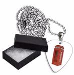Engelse telefooncel plectrum ketting sleutelhanger oorbellen, Ophalen of Verzenden, Nieuw