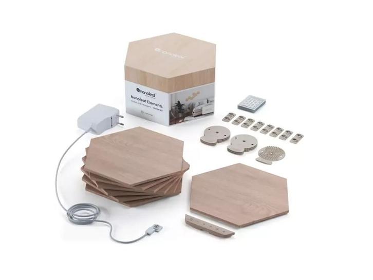 Nanoleaf Elements - Starter Kit - 7 Hout-look Hexagon Licht, Huis en Inrichting, Lampen | Losse lampen, Zo goed als nieuw, Verzenden