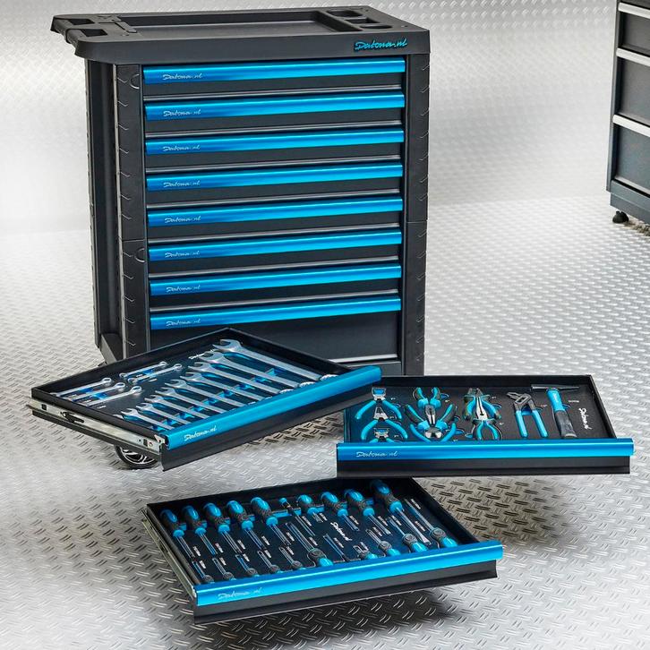 Datona Gevulde gereedschapswagen Basic PRO 8 lades 3 lades, Doe-het-zelf en Verbouw, Gereedschapskisten, Nieuw, Ophalen of Verzenden