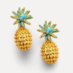 Oscar De La Renta - Verguld - Oorbellen - Ananas, Antiek en Kunst