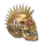 A RESIN STEAMPUNK SKULL WITH BULLET MOHAWK (Interieur), Verzenden