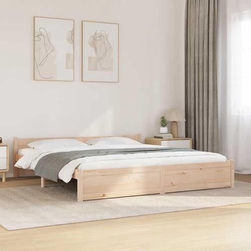 vidaXL Bedframe massief hout 180x200 cm, Huis en Inrichting, Slaapkamer | Bedden, 80 cm, 200 cm, Bruin, Eenpersoons, Nieuw, Hout