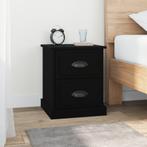 vidaXL Nachtkastje 39x39x47,5 cm bewerkt hout zwart, Huis en Inrichting, Minder dan 45 cm, Verzenden, Nieuw, Minder dan 55 cm