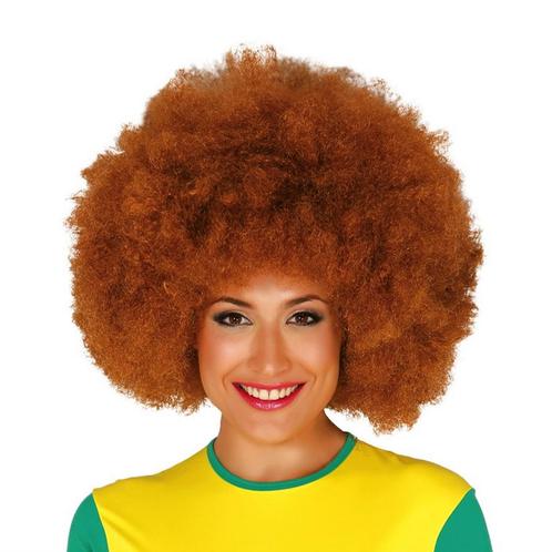 Seventies roodbruine afro pruik - Afropruiken, Hobby en Vrije tijd, Feestartikelen, Ophalen of Verzenden