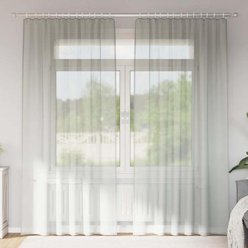 vidaXL Gordijnen voile met roedezakken 2 st lichtgrijs, Huis en Inrichting, Stoffering | Gordijnen en Lamellen, Grijs, Nieuw, Verzenden