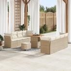 vidaXL 11-delige Tuinbankenset met kussens poly rattan, Tuin en Terras, Verzenden, Nieuw, Wicker