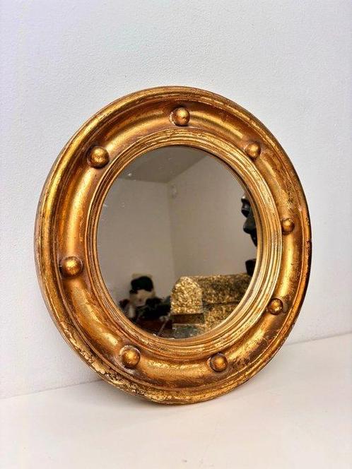 Spiegel- Engelse rond wandspiegel - Gips, Glas, Antiek en Kunst, Curiosa en Brocante