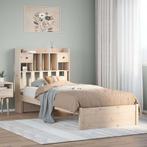 vidaXL Bed met boekenkast zonder matras massief grenenhout, Huis en Inrichting, Slaapkamer | Bedden, Eenpersoons, Bruin, Verzenden