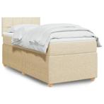 vidaXL Boxspring met matras stof crèmekleurig 80x200 cm, Huis en Inrichting, Eenpersoons, Verzenden, Nieuw, 80 cm
