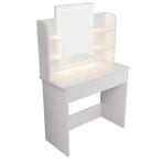 Kaptafel Zoey - Incl. LED-spiegel - Wit, Verzenden, Nieuw